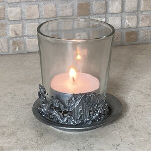 RAWCLIFFE PEWTER FAIRY HOUSE 1987 VOTIVE/TEA LIGHT CANDLE HOLDER MADE IN USA